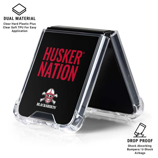University of Nebraska Husker Nation Galaxy Z Flip7 Clear Case