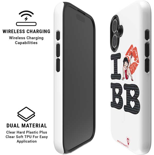 Betty Boop I Love BB iPhone 16 Magsafe Impact Case