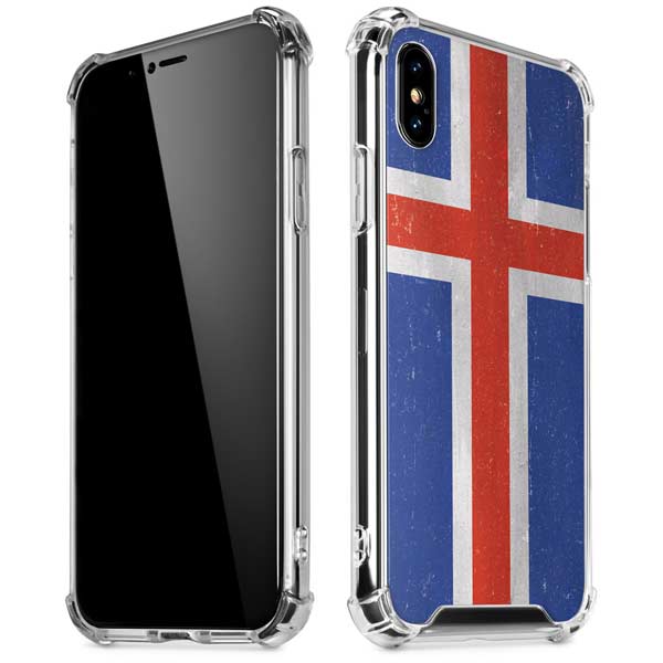 Iceland Flag Distressed iPhone X/XS Clear Case