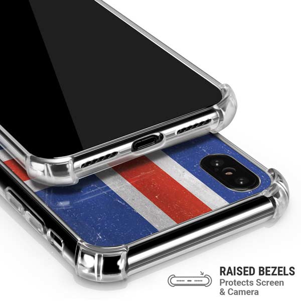 Iceland Flag Distressed iPhone X/XS Clear Case