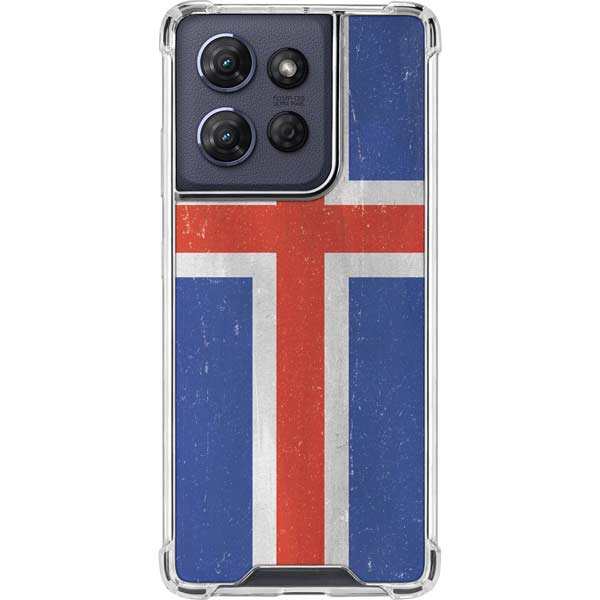 Iceland Flag Distressed Moto G 5G (2025) Clear Case