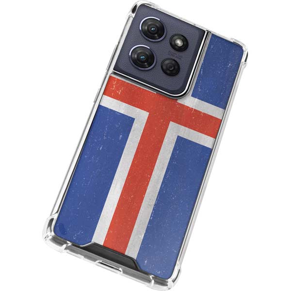 Iceland Flag Distressed Moto G Power 5G (2025) Clear Case