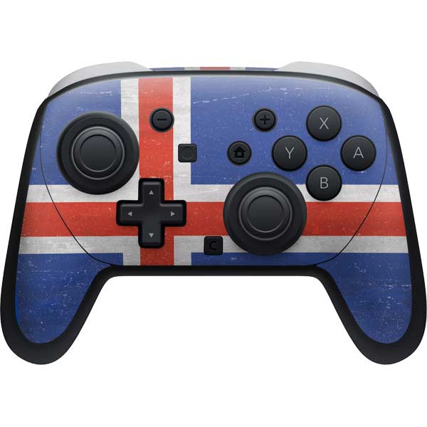 Iceland Flag Distressed Nintendo Skins