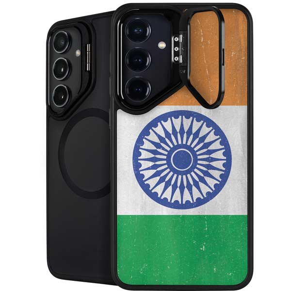 India Flag Distressed Galaxy S26 Plus Kickstand Case