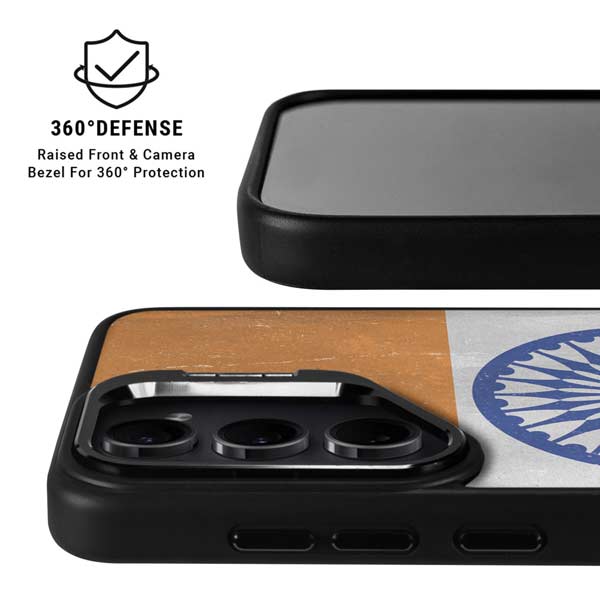 India Flag Distressed Galaxy S26 Plus Kickstand Case