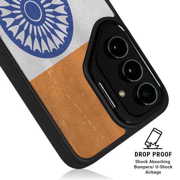 India Flag Distressed Galaxy S26 Plus Kickstand Case