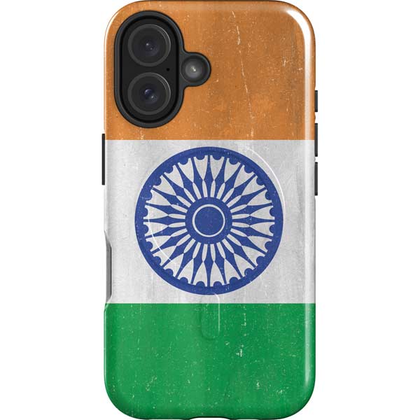 India Flag Distressed iPhone 16 Magsafe Impact Case