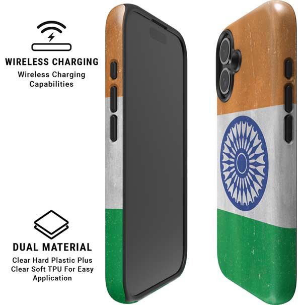 India Flag Distressed iPhone 16 Magsafe Impact Case