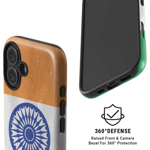 India Flag Distressed iPhone 16 Plus Magsafe Impact Case