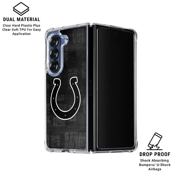 NFL Indianapolis Colts Black & White Galaxy Z Fold7 Clear Case