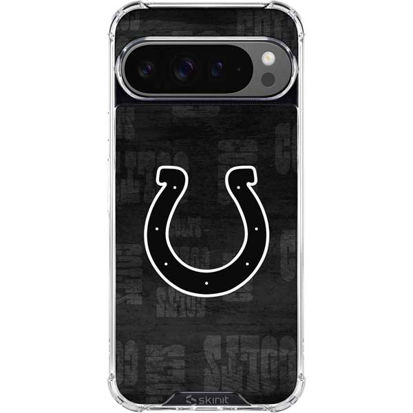 NFL Indianapolis Colts Black & White Google Pixel 10 Pro Clear Case