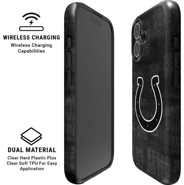 NFL Indianapolis Colts Black & White iPhone 16 Magsafe Impact Case