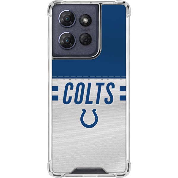 NFL Indianapolis Colts White Striped Moto G 5G (2025) Clear Case