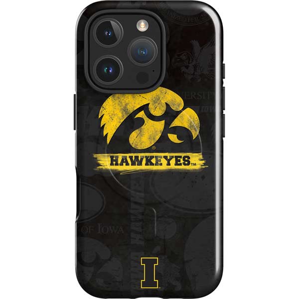 University of Iowa Hawkeyes Distressed Logo iPhone 16 Pro Max Magsafe Impact Case
