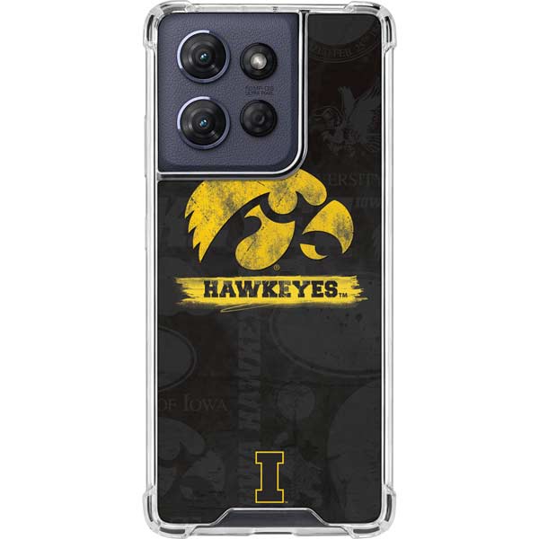University of Iowa Hawkeyes Distressed Logo Moto G 5G (2025) Clear Case
