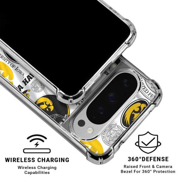 University of Iowa Hawkeyes Pattern Google Pixel 10 Pro Clear Case