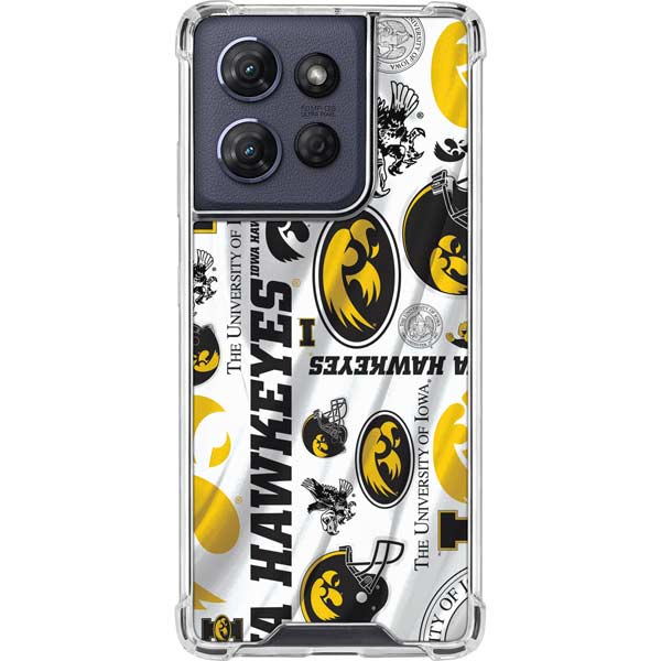 University of Iowa Hawkeyes Pattern Moto G 5G (2025) Clear Case
