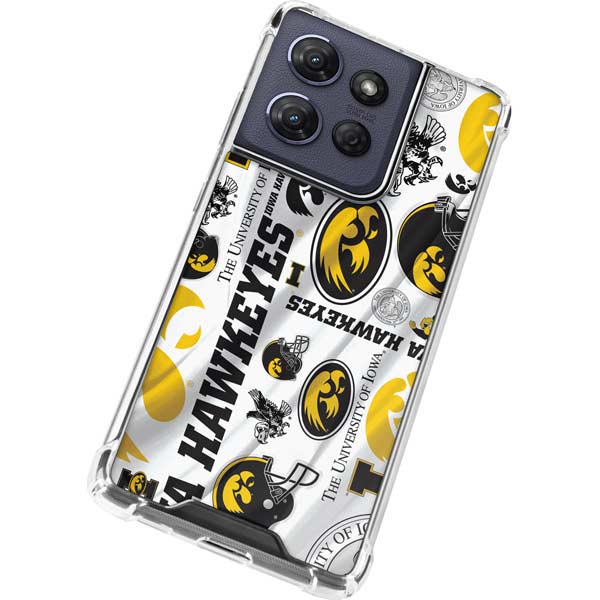 University of Iowa Hawkeyes Pattern Moto G 5G (2025) Clear Case