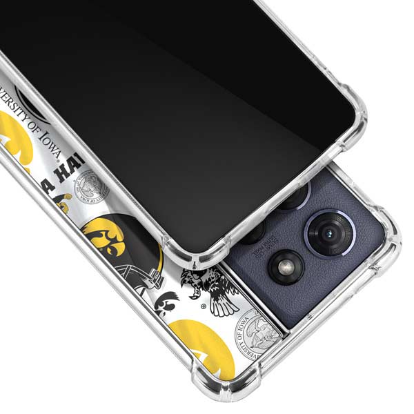 University of Iowa Hawkeyes Pattern Moto G 5G (2025) Clear Case