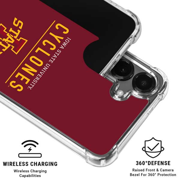 Iowa State University Athletic Text Galaxy S26 Plus Clear Case