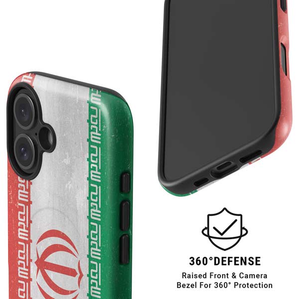 Iran Flag Distressed iPhone 16 Magsafe Impact Case