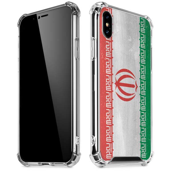 Iran Flag Distressed iPhone X/XS Clear Case