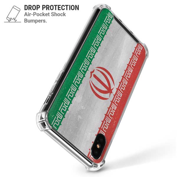 Iran Flag Distressed iPhone X/XS Clear Case