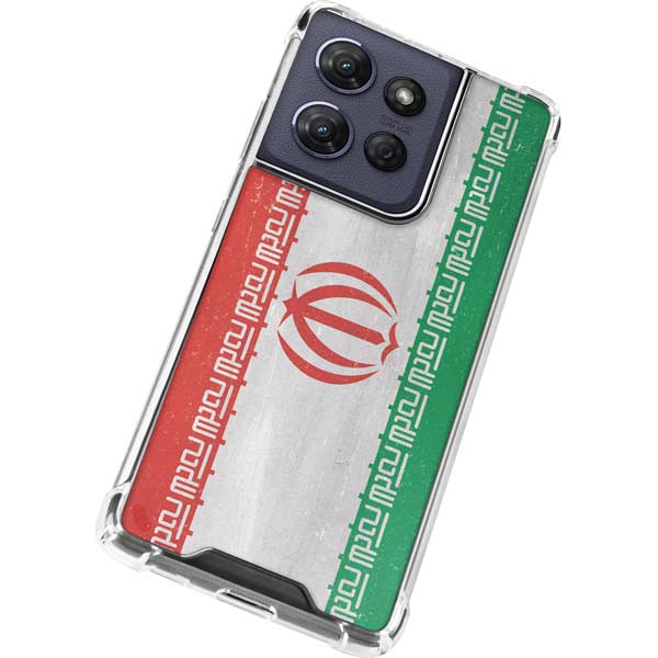 Iran Flag Distressed Moto G 5G (2025) Clear Case