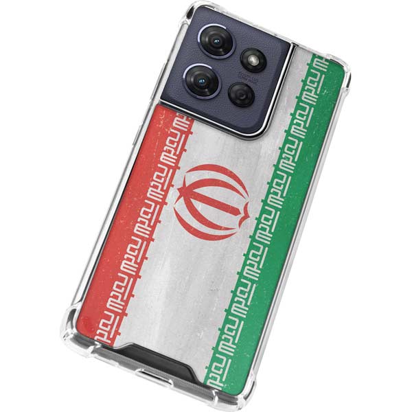 Iran Flag Distressed Moto G Play 5G (2025) Clear Case
