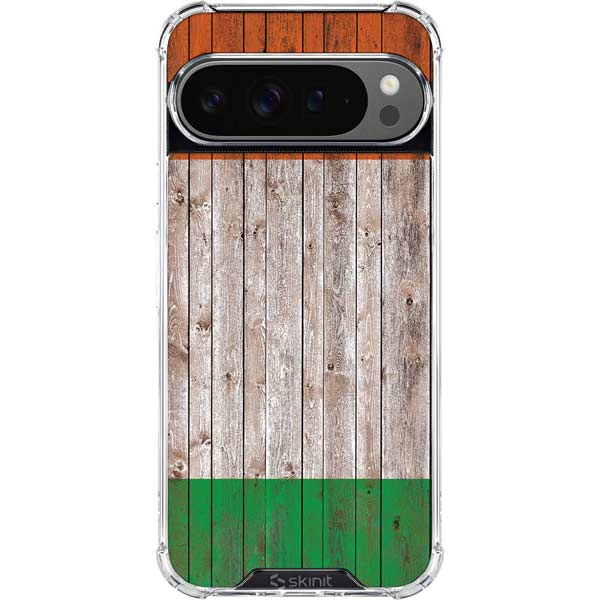 Ireland Flag Dark Wood Google Pixel 10 Pro Clear Case