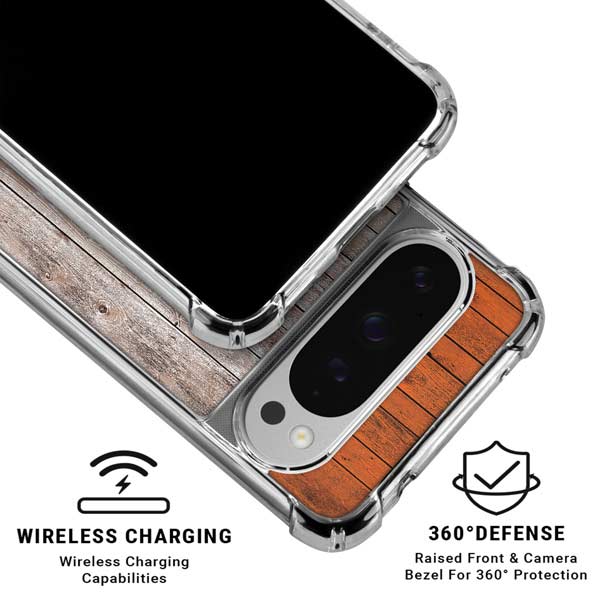 Ireland Flag Dark Wood Google Pixel 10 Pro Clear Case
