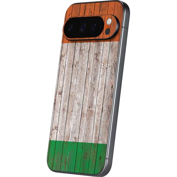 Ireland Flag Dark Wood Google Pixel 10 Pro XL Skin