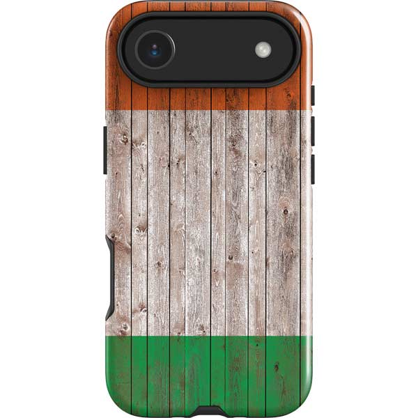 Ireland Flag Dark Wood iPhone 17 Air Impact Case