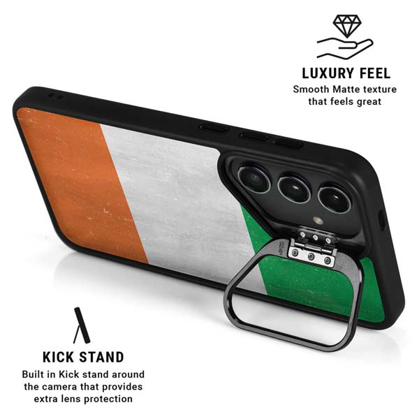Ireland Flag Distressed Galaxy S26 Kickstand Case
