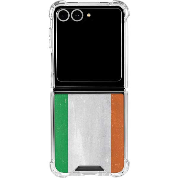 Ireland Flag Distressed Galaxy Z Flip7 Clear Case