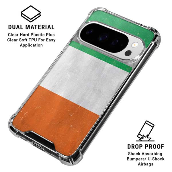 Ireland Flag Distressed Google Pixel 10 Pro Clear Case