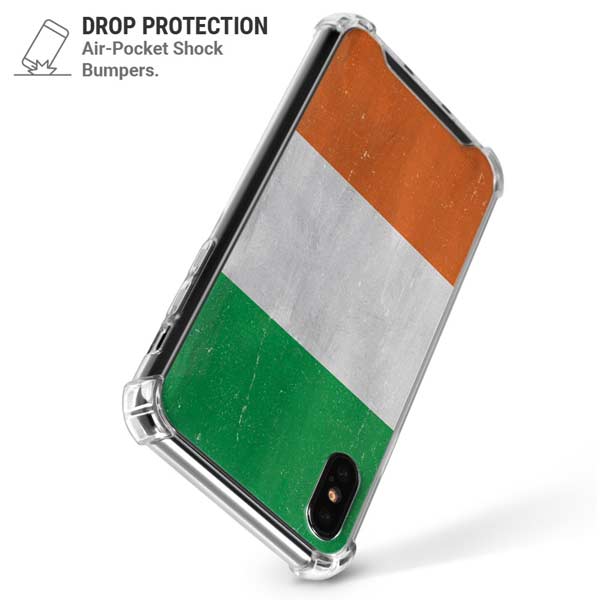 Ireland Flag Distressed iPhone X/XS Clear Case