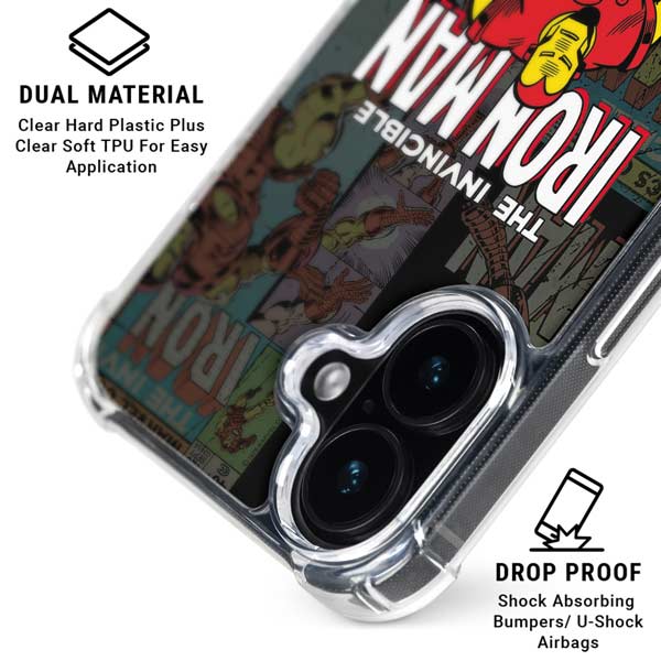 Marvel Classic Comics Iron Man Action Vintage iPhone 17 Clear Case