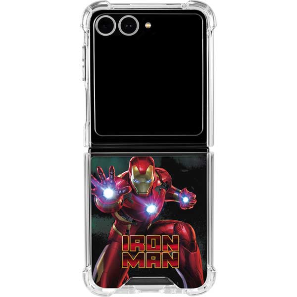 Marvel Iron Man Repulsor Blast Galaxy Z Flip7 Clear Case
