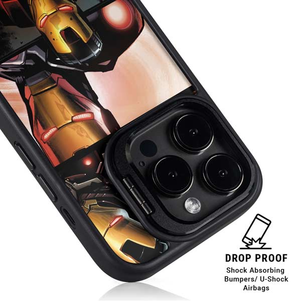 Marvel Iron Man Three Panel iPhone 14 Pro Kickstand Case