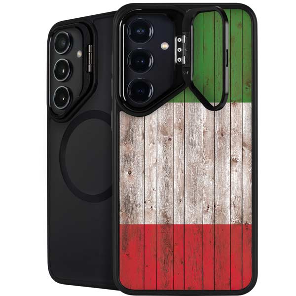 Italian Flag Dark Wood Galaxy S26 Plus Kickstand Case