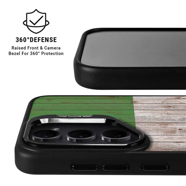 Italian Flag Dark Wood Galaxy S26 Plus Kickstand Case