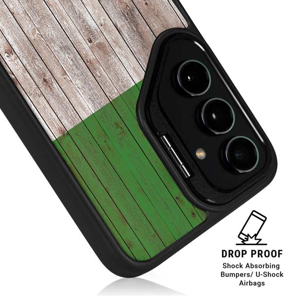 Italian Flag Dark Wood Galaxy S26 Plus Kickstand Case