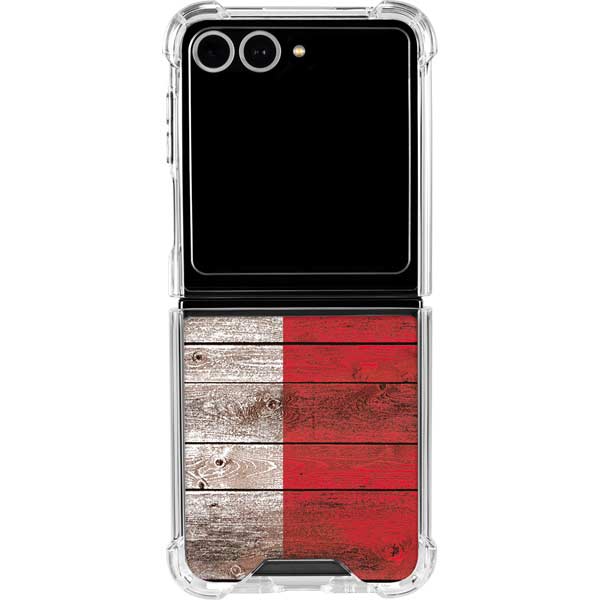 Italian Flag Dark Wood Galaxy Z Flip7 Clear Case