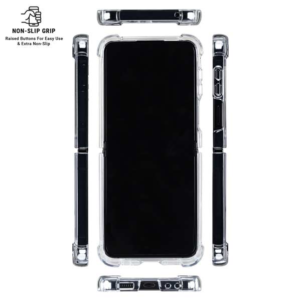 Italian Flag Dark Wood Galaxy Z Flip7 Clear Case