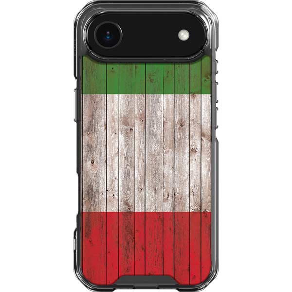 Italian Flag Dark Wood iPhone 17 Air Clear Case