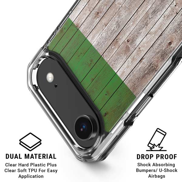 Italian Flag Dark Wood iPhone 17 Air Clear Case