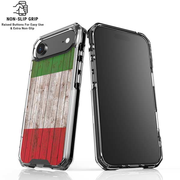 Italian Flag Dark Wood iPhone 17 Air Clear Case