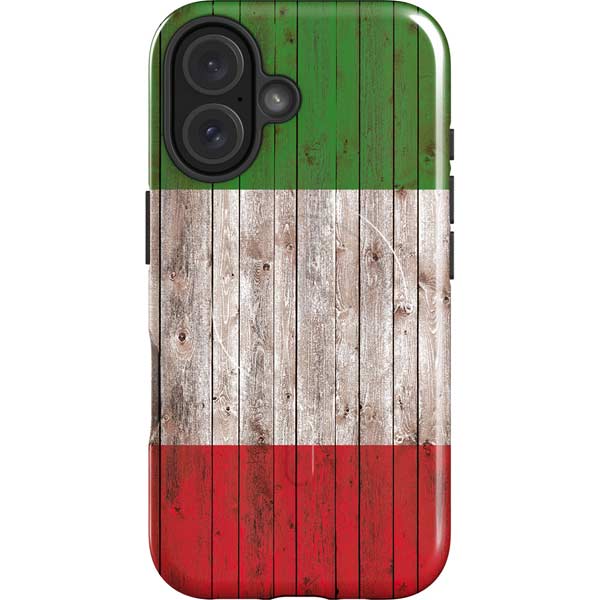 Italian Flag Dark Wood iPhone 17 Magsafe Impact Case