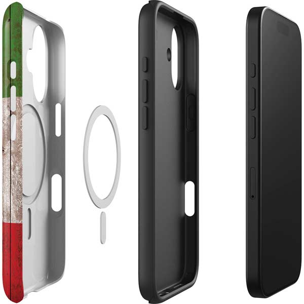 Italian Flag Dark Wood iPhone 17 Magsafe Impact Case